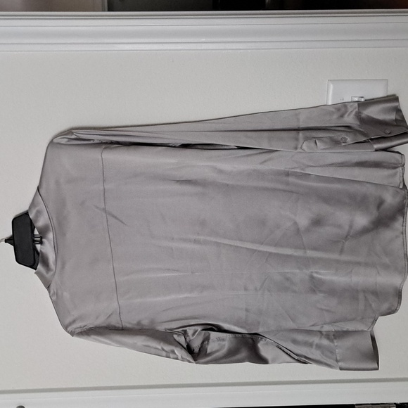 Antonio Melani Yana Button Front Point Collar  Stretch Silk Charmeuse Blouse - Picture 6 of 8